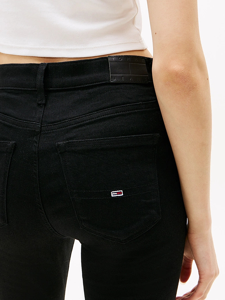 Tommy Jeans Nora Mid Rise Skinny Jeans denim black - tmavomodrá
