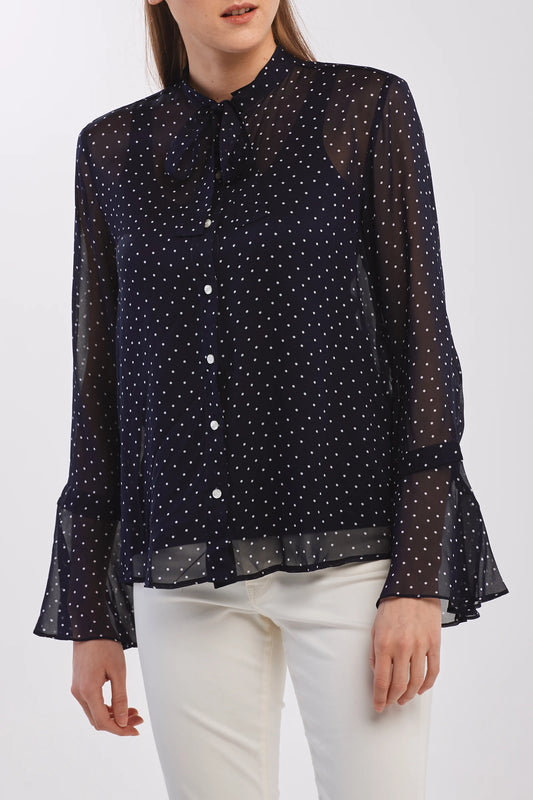 Gant dámska blúzka- french dot chiffon bow