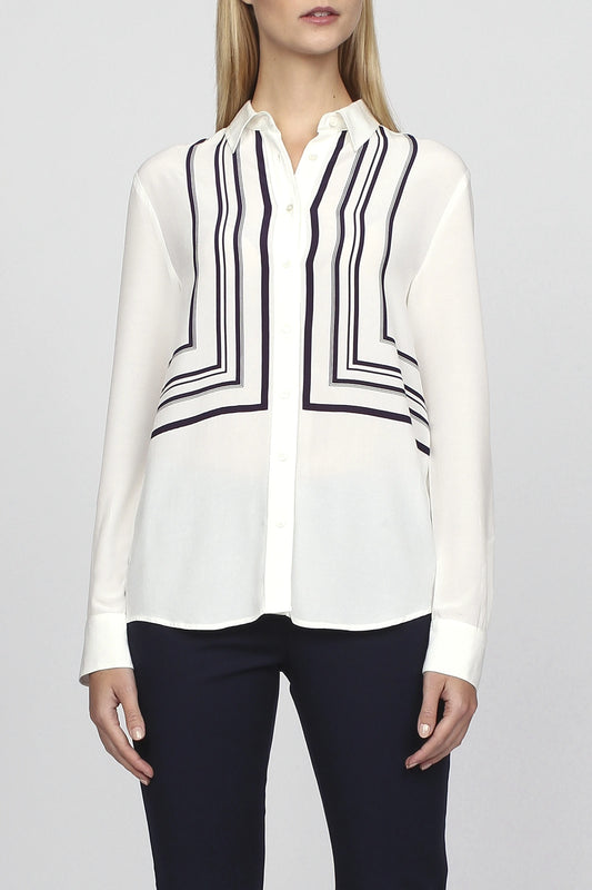 Gant dámska košela- border striped eggshell