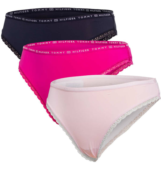Tommy Hilfiger dámske bikini 3ks- UW0UW02825 0XF 3P BIKINI MIKRO LACE