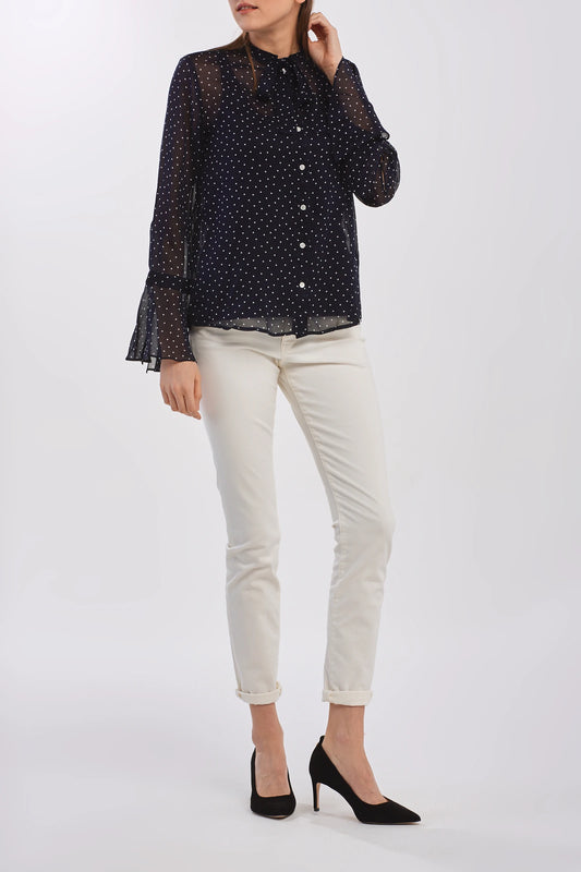 Gant dámska blúzka- french dot chiffon bow