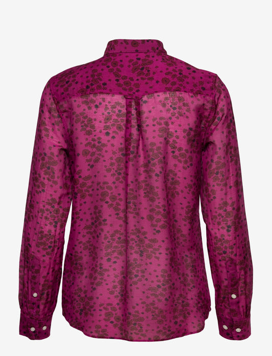 Gant dámska košela- fall flower cot silk orchid purple