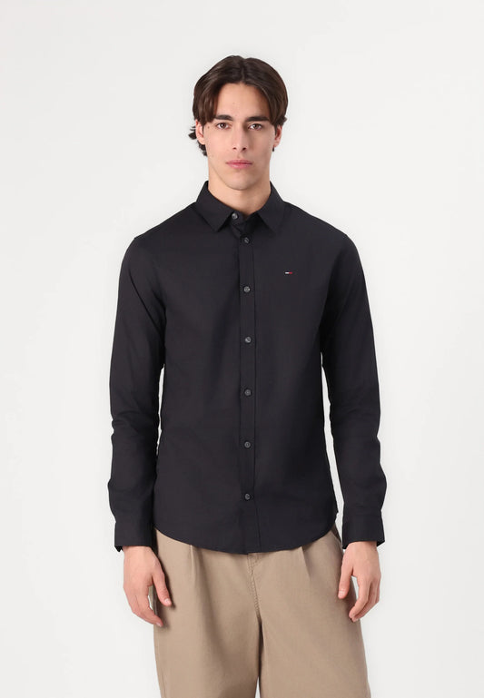 Tommy Jeans košela, čierna