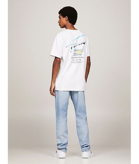 Tommy Jeans- Men's White Tjm Reg Metallic Aop Tee Ext