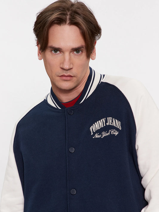 Tommy Jeans- Mikina Varsity Tmavomodrá Relaxed Fit
