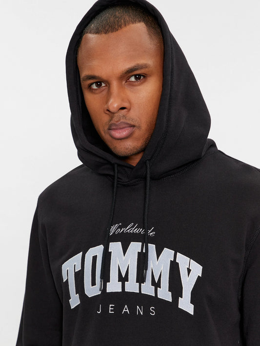 Tommy Jeans -Mikina Varsity, Čierna Regular Fit